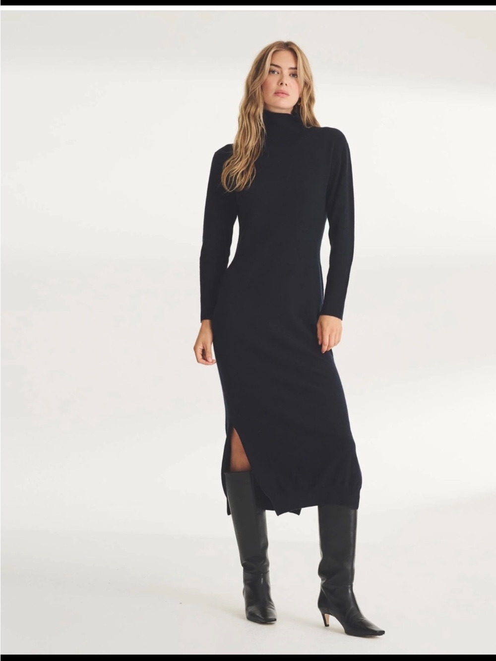 Naadam 109% Cashmere Turtleneck  Sweater Dress Size M